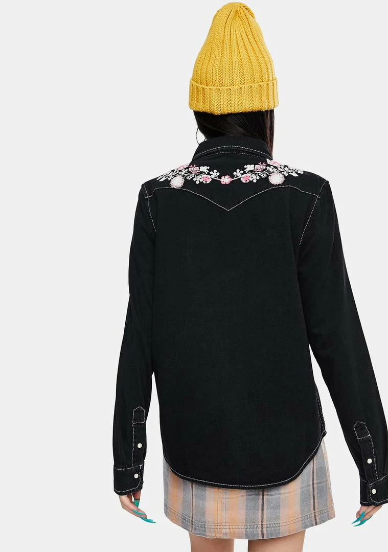 Best Sale π₯° BDG Grace Western Embroidered π Shirt π 4 BDG Grace Western Embroidered Shirt