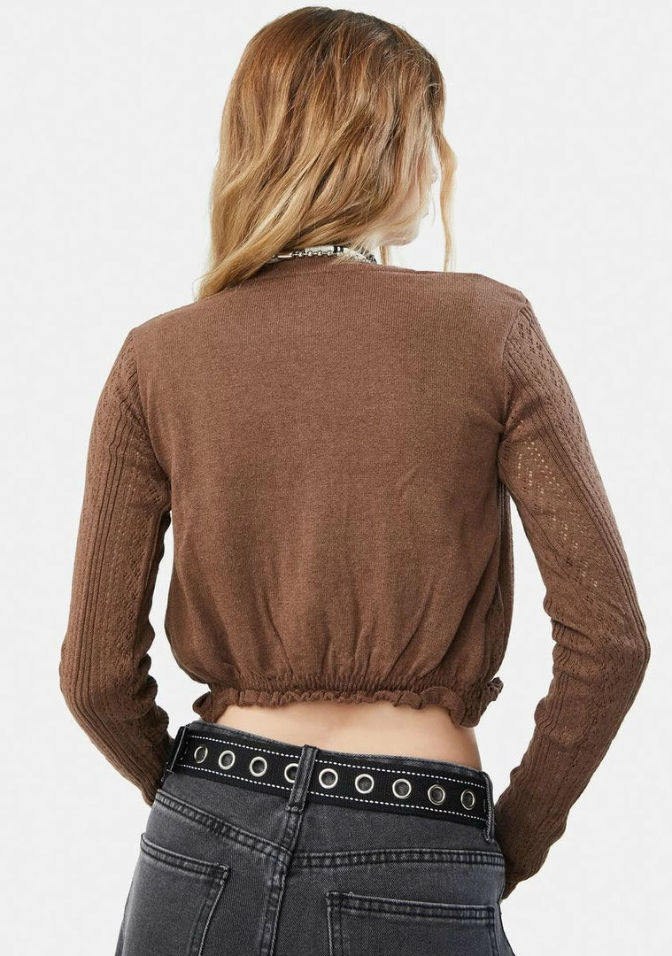 Deals βοΈ BDG Tops Mocha Pointelle Cardigan & Cami Twin Set π― 4 BDG Tops Mocha Pointelle Cardigan & Cami Twin Set