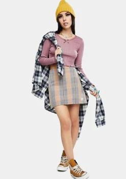 BDG Tops Lettuce Edge Pointelle Tee