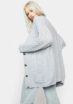 BDG Dove Arran Oversized Cardigan