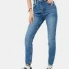 BDG Edie High Waist Raw Hem Skinny Jeans Bottoms