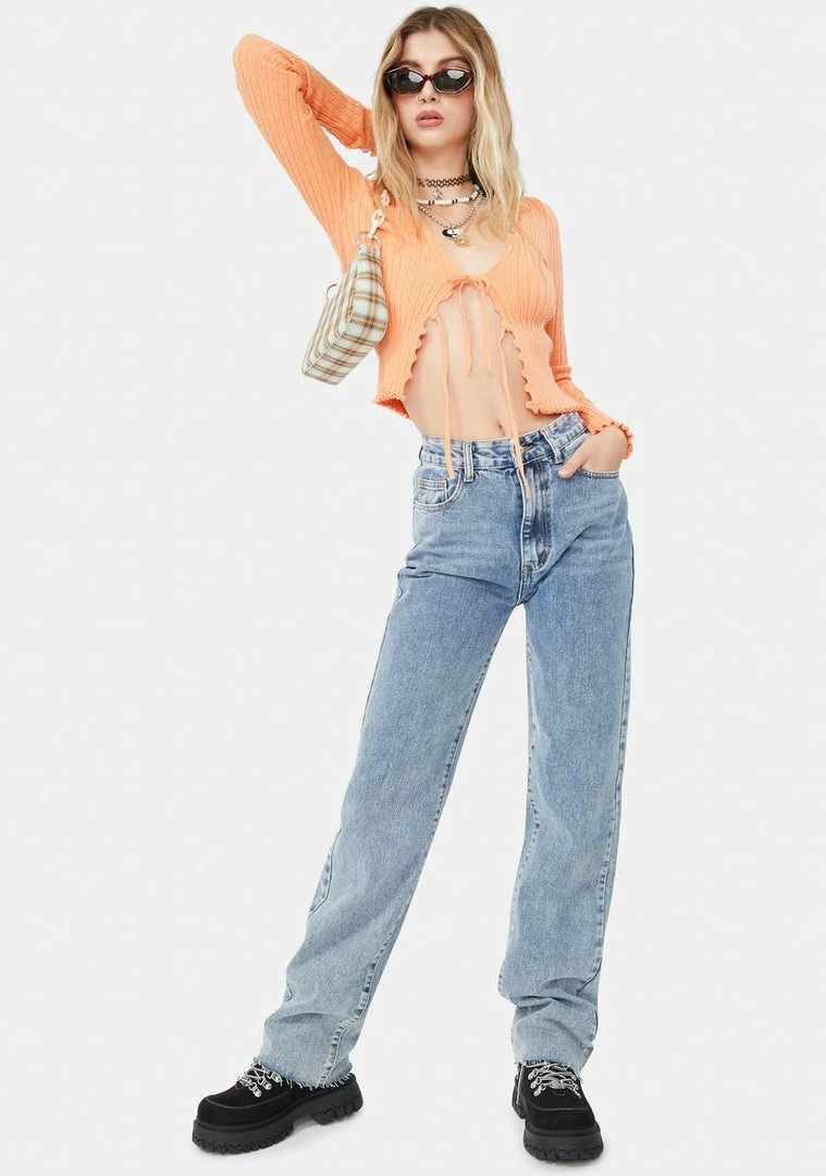 Outlet β€οΈ BDG Noori Lettuce Trim Tie Front Top Tops π 3 BDG Noori Lettuce Trim Tie Front Top Tops