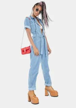 New β¨ BDG Jumpsuits & Rompers Blue Cord Belted Boiler Suit π 6 BDG Jumpsuits & Rompers Blue Cord Belted Boiler Suit