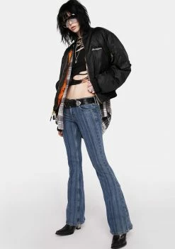 BDG Flares Blue Striped Flare Jeans