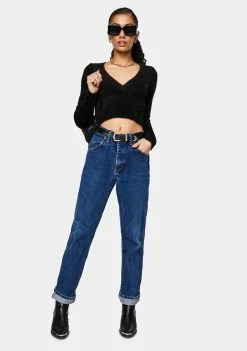 BDG Tops Fluffy Ballet Wrap Top