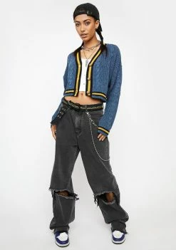 BDG Varsity Kai Knit Cardigan Tops