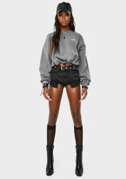 Best Sale π BDG Grey Marl Bubble Hem Sweatshirt Tops π€© 7 BDG Grey Marl Bubble Hem Sweatshirt Tops