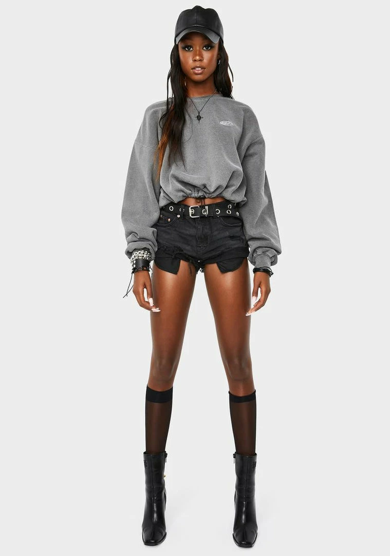 Best Sale π BDG Grey Marl Bubble Hem Sweatshirt Tops π€© 3 BDG Grey Marl Bubble Hem Sweatshirt Tops