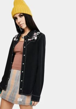 BDG Grace Western Embroidered Shirt
