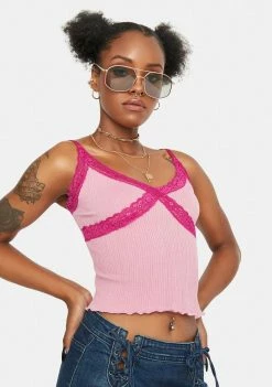 BDG Tops Cross Lace Cami