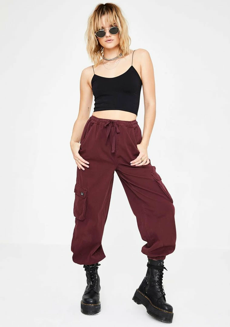 Brand new π BDG Bottoms Maroon Raff Baggy Cuffed Cargo Pants π― 2 BDG Bottoms Maroon Raff Baggy Cuffed Cargo Pants