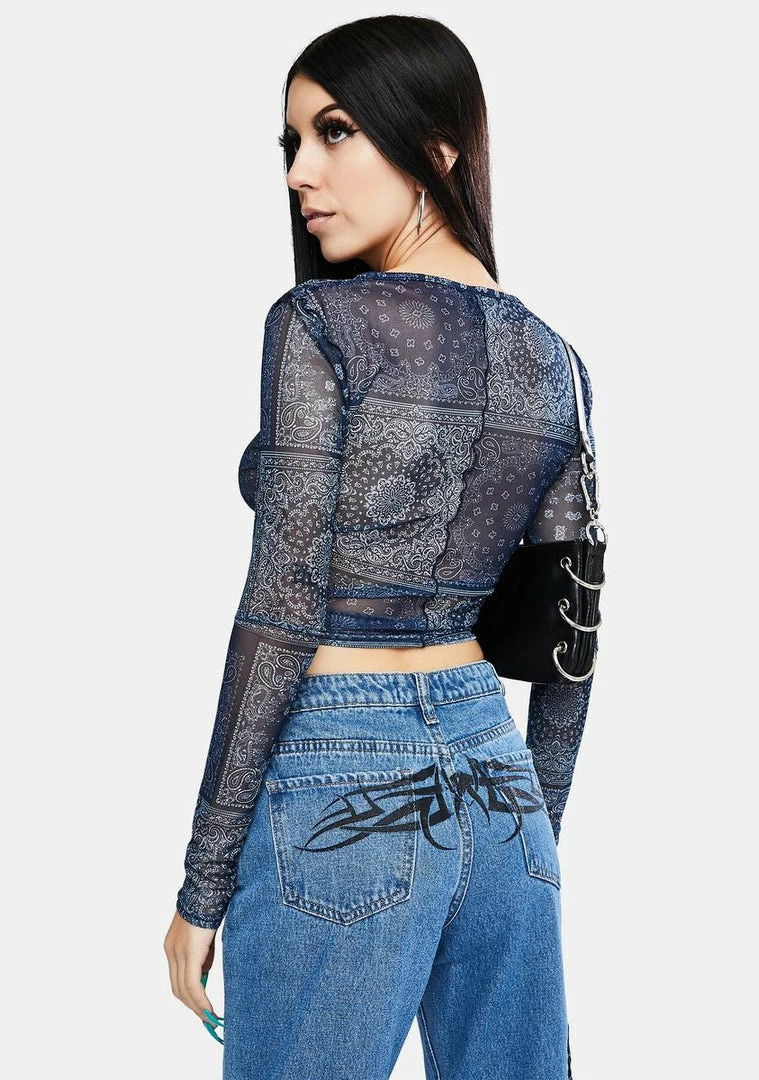 Brand new π BDG Print Mesh Paisley Top π 4 BDG Print Mesh Paisley Top