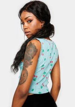 Wholesale β¨ BDG Teal Crop Pointelle Cotton Tank Tops π 7 BDG Teal Crop Pointelle Cotton Tank Tops