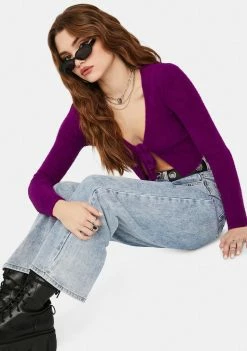 BDG Tops Noori Tie Front Top