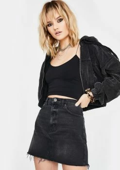 BDG Bottoms Austin Notched Denim Mini Skirt