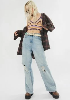 BDG Ripped Knee Puddle Jeans Bottoms