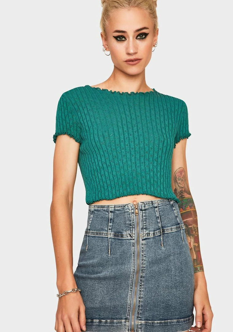 Flash Sale βοΈ BDG Tops Pointelle Sweater Tee π 1 BDG Tops Pointelle Sweater Tee