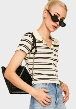 BDG Striped Short Sleeve Top Tops