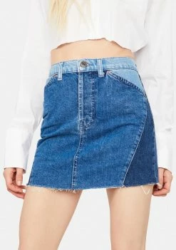 BDG Patchwork Denim Mini Skirt Bottoms