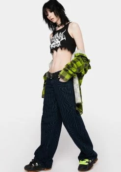 BDG Cargo Pants Psychedelic Low Rise Puddle Jeans