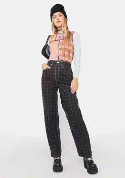 BDG Bottoms Checker Modern Boyfriend Jeans