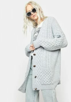 BDG Dove Arran Oversized Cardigan
