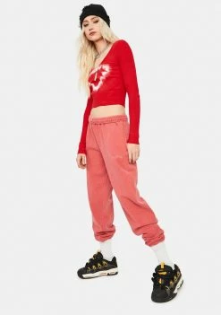 BDG Washed Red Jogger Sweatpants