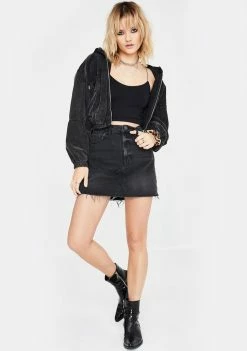 BDG Bottoms Austin Notched Denim Mini Skirt