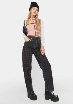 BDG Bottoms Checker Modern Boyfriend Jeans
