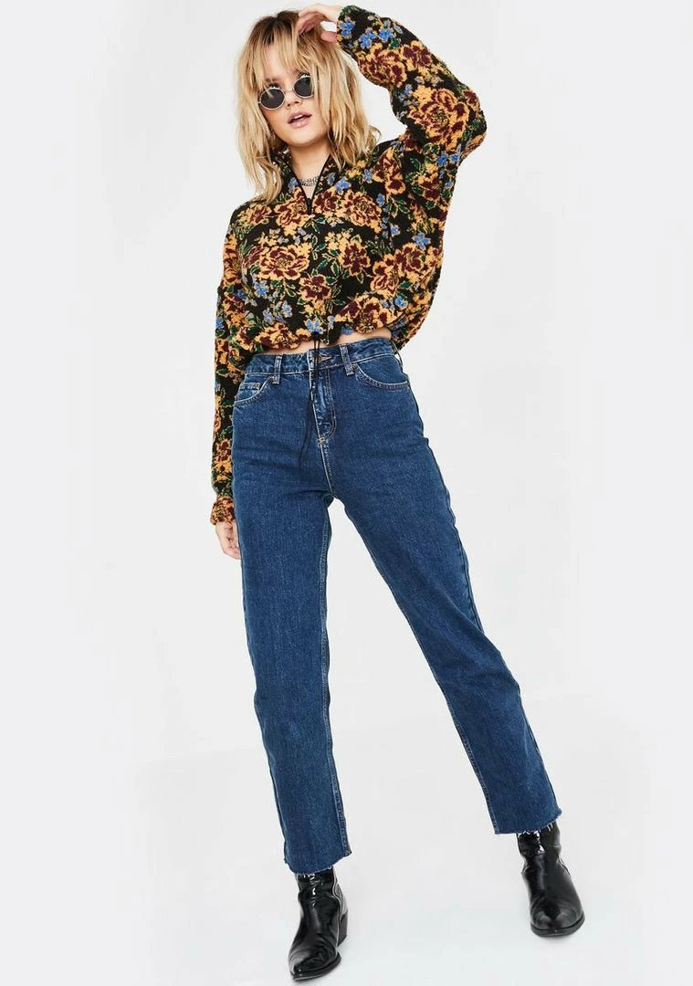 Outlet π BDG Outerwear Floral Fleece Cropped Pullover π 3 BDG Outerwear Floral Fleece Cropped Pullover