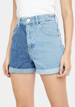 BDG Bottoms Two Tone Denim Mom Shorts