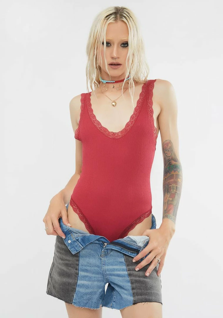 Deals π BDG Tops Gigi Lace Ribbed Bodysuit π₯° 1 BDG Tops Gigi Lace Ribbed Bodysuit
