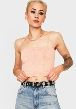 BDG Tops Orange Bungee Strap Tube Top