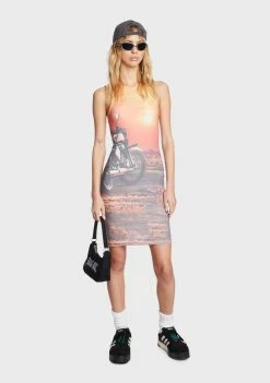 BDG Shirt Dress Polarised Print Tank Mini Dress