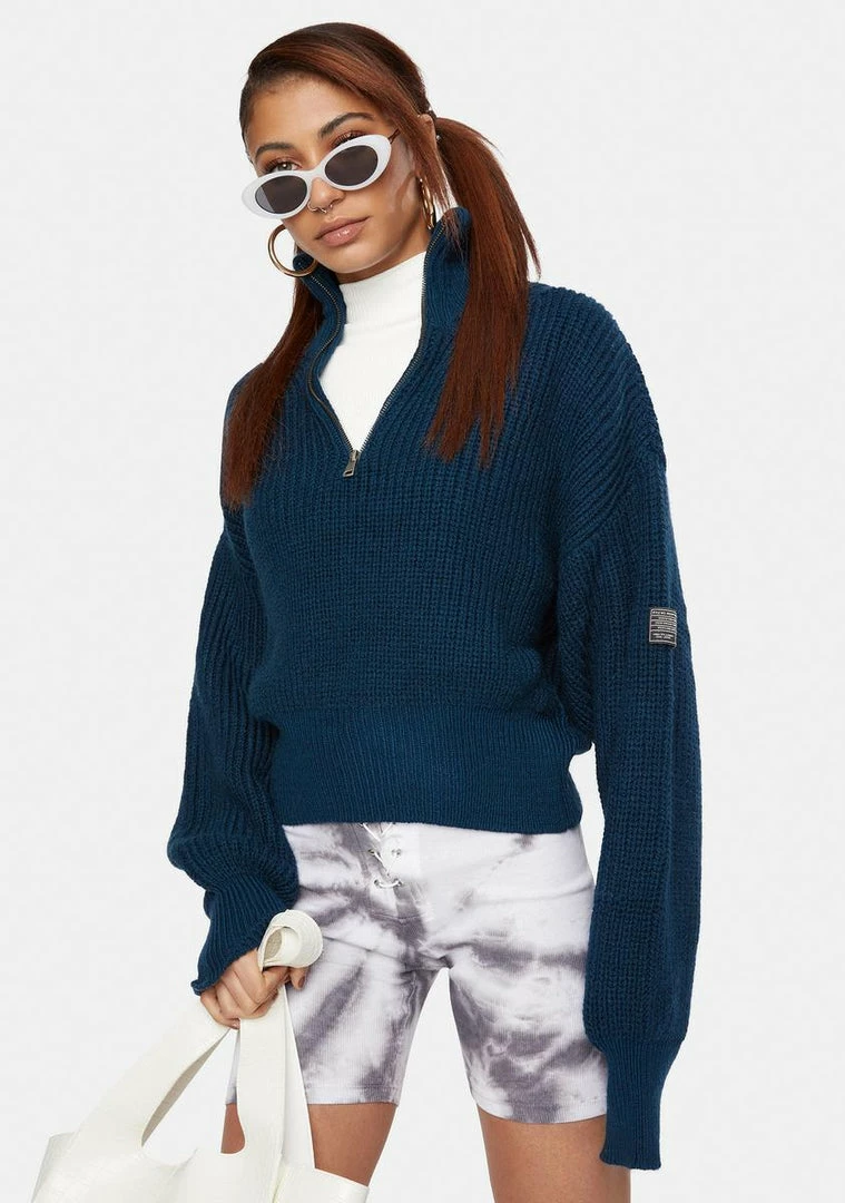 Best Sale β€οΈ BDG Blue Half Zip Fisherman Sweater π 2 BDG Blue Half Zip Fisherman Sweater