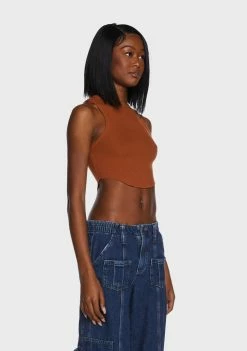 Buy π BDG Brown Curved Hem Tank Top Tank Crop Top π 7 BDG Brown Curved Hem Tank Top Tank Crop Top