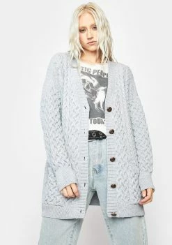 BDG Dove Arran Oversized Cardigan