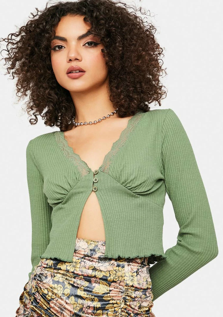 Discount π€© BDG V-Neck Lace Cardigan Top π 1 BDG V-Neck Lace Cardigan Top