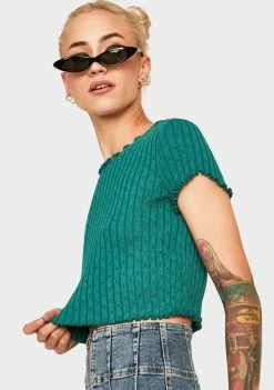 BDG Tops Pointelle Sweater Tee