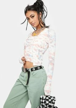 BDG Tie Dye Ribbed Twin Set Tops