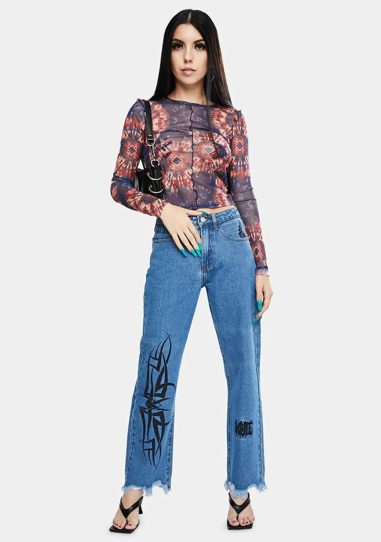 Wholesale β€οΈ BDG Tops Print Mesh Tie Dye Top π 3 BDG Tops Print Mesh Tie Dye Top