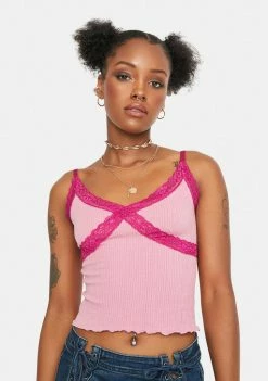 BDG Tops Cross Lace Cami