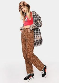 BDG Leopard Print Corduroy Boyfriend Jeans