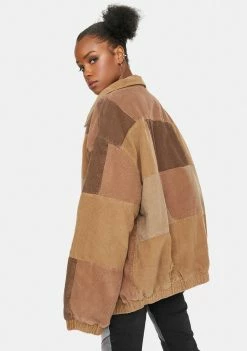 Promo ✔️ BDG Patchwork Cord Harrington Jacket ❤️ 7 BDG Patchwork Cord Harrington Jacket