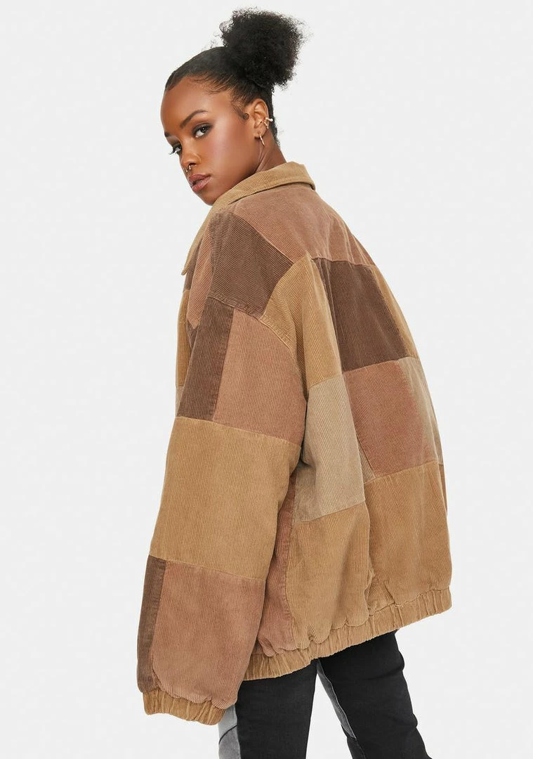 Promo ✔️ BDG Patchwork Cord Harrington Jacket ❤️ 4 BDG Patchwork Cord Harrington Jacket