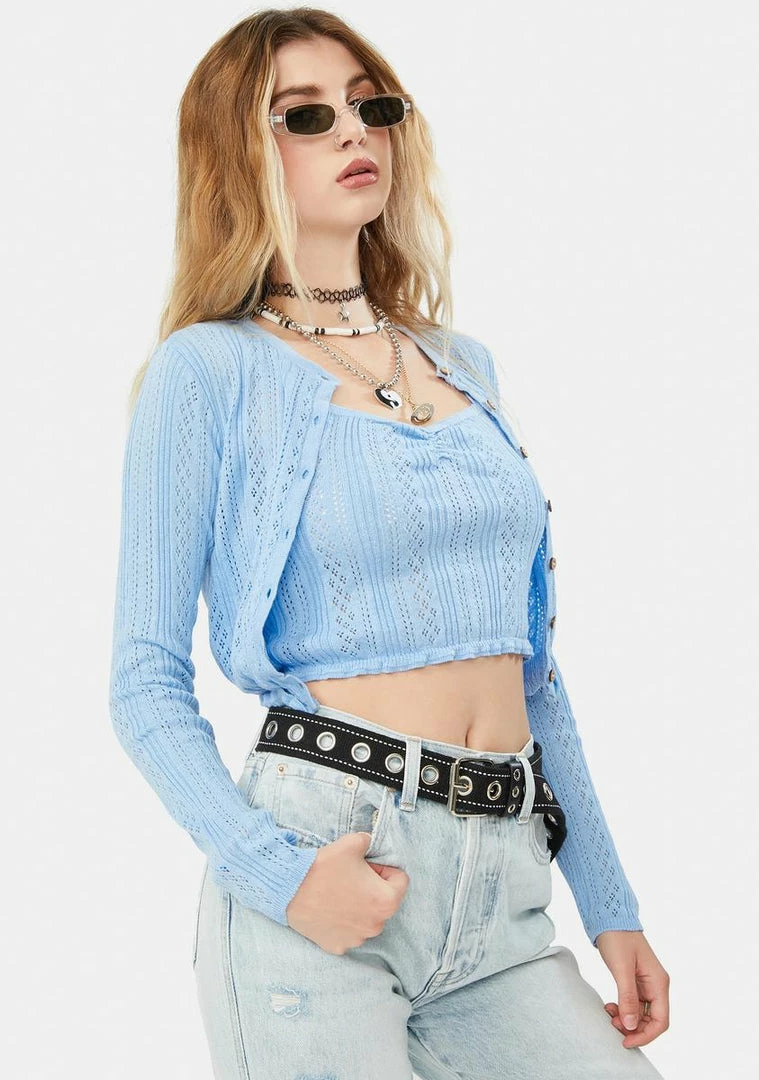 Top 10 β¨ BDG Sky Pointelle Cardigan & Cami Twin Set Tops π 2 BDG Sky Pointelle Cardigan & Cami Twin Set Tops