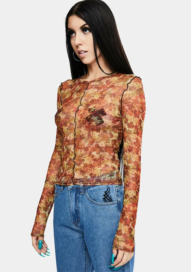 Brand new π BDG Tops Print Mesh Floral Top π― 2 BDG Tops Print Mesh Floral Top