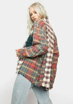 BDG Tops Spliced Brendan Flannel