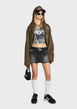 BDG Mini Skirt Low Rise Black Denim Pelmet Skirt