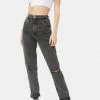 BDG Washed Black Destroyed Mom Jeans Bottoms